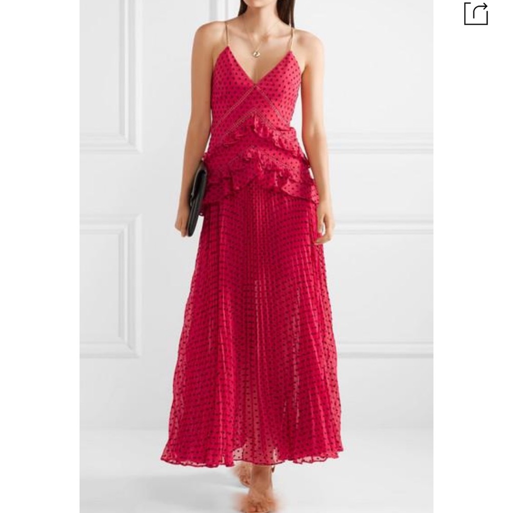 NWT. Never worn fuschia shiffon dress. - Picture 1 of 5